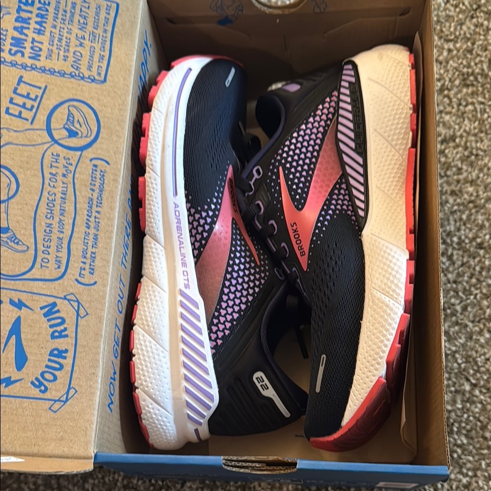Brooks Women's Adrenaline GTS 22 Shoes - Purple, Pink, and White